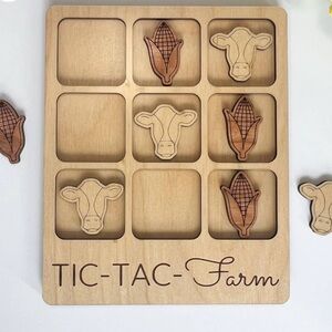 TIC-TAC-Farm Wooden Puzzle Game